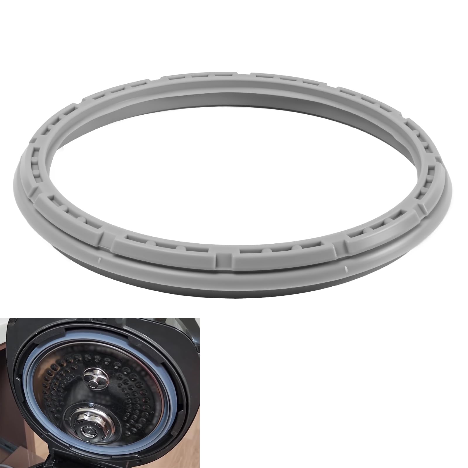 Photo 1 of 1 Pc Silicone Pressure Rice Cooker Gasket Fits for 6-Cup CUCKOO IH Pressure Rice Cooker CCP-DH06, Replacement Dual Motion Rubber Packing Ring, Replacement Rubber Packing/Gasket, for Rice Cookers