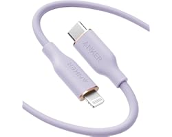 Anker Powerline III Flow, USB C to Lightning Cable for iPhone 12 11 X XS XR 8 Plus, AirPods Pro [MFi Certified, 6ft, Lilac Pu