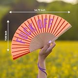 Fisura Original Handheld Folding Fan with Hanger Red Wood Fan view 5