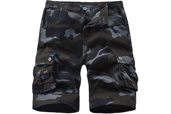 APTRO Men's Cargo Shorts Twill Relaxed Fit Multi-Pockets Cotton Outdoor Casual Shorts