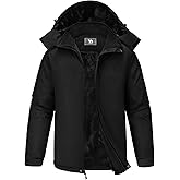 CAMEL CROWN Men's Winter Ski Jacket Mountain Snow Coats Waterproof Detachable Hood Windproof Fleece Rain Jackets