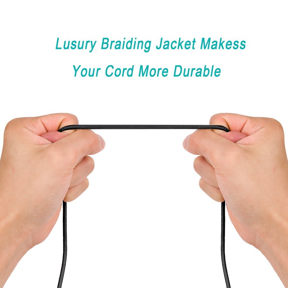 Lightning cable TIMMY 3Pack 6FT Nylon Braided  IPhone Charger certified to charging Cable with charging indictor powerline for iPhone 5/5C/5S/6S/6S PLUS/7/7 plus, iPad Air, and more (Black)