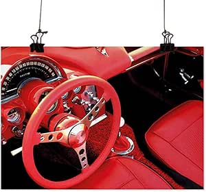Cars Christmas Wall Art Inner View of Exquisite Sports Car Steering