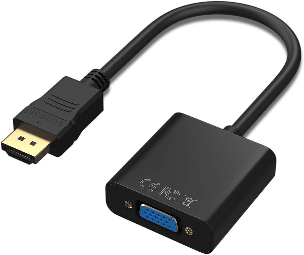 Cableader HDMI to VGA Adapter 1080P Male to Female with Audio DC for PC Laptop