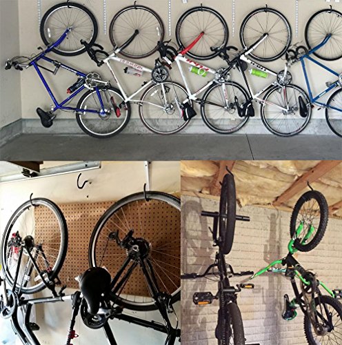 Dirza Bike Hooks Bike Rack Hanger for Garage Wall Ceiling Storage - Soft Coating Set of 8