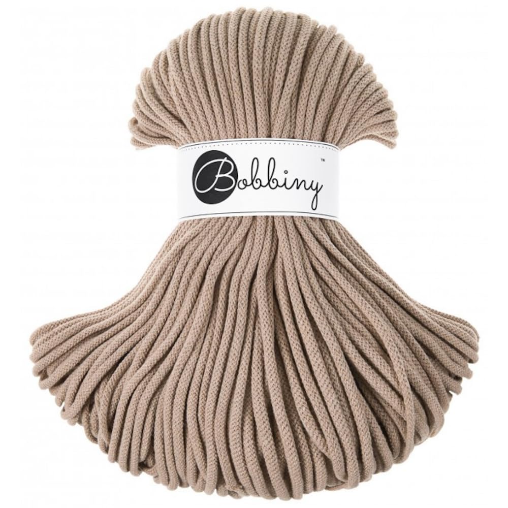 Bobbiny Premium 5mm Braided Macrame Cord (Sand) 100m