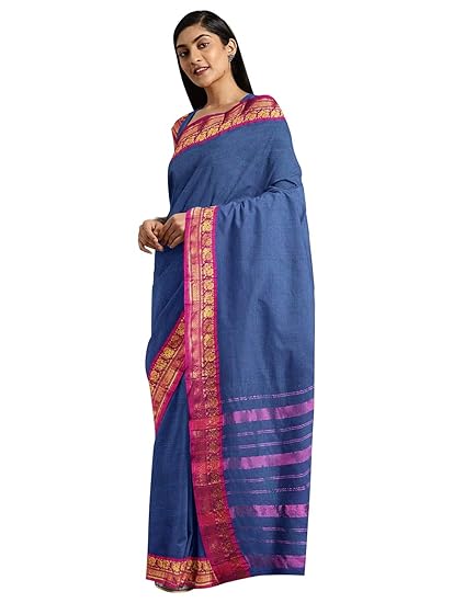 Venkatagiri Saree With Un-stitched Blouse Piece - Powerloom Made 100% Pure Cotton Sari for Women - by ART Retail