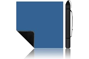 AZULHOME Blue Mahjong Mat - Non-Slip Noise Reduction Gaming Mat 31.5''x 31.5'', Mahjong Table Mat with Black Carrying Bag for Mahjong, Poker, Card Games, Dominoes, Board Games, Slip Resistant Mat (Blue)