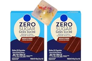 Zero Sugar Chocolate Cake - Moist Supreme Devil's Food Sugar Free Cake Mix, 16 Oz each Box - Low Carb - Keto Birthday + a one