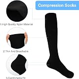 Jeffdad 2 Pairs Compression Socks Women Men 15-25mmHg Knee High L-XL view 4