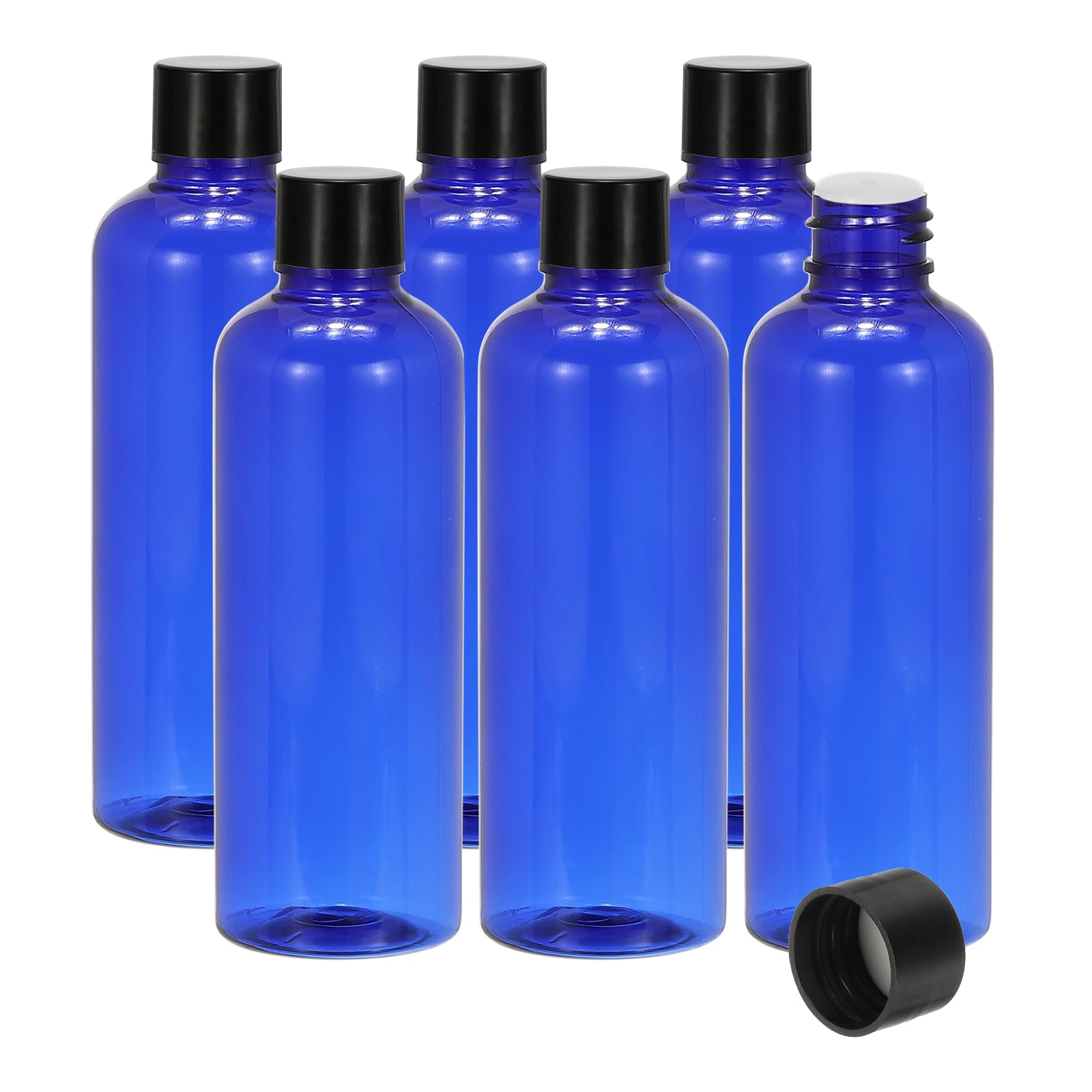 PATIKIL Travel Bottles with Screw Cap, 6 Pcs 3.4Oz(100ml) Leak Proof Refillable Empty Dispenser Container Squeeze Bottle with PP Screw Lid for Shampoo Toiletries Lotion Cream, Blue