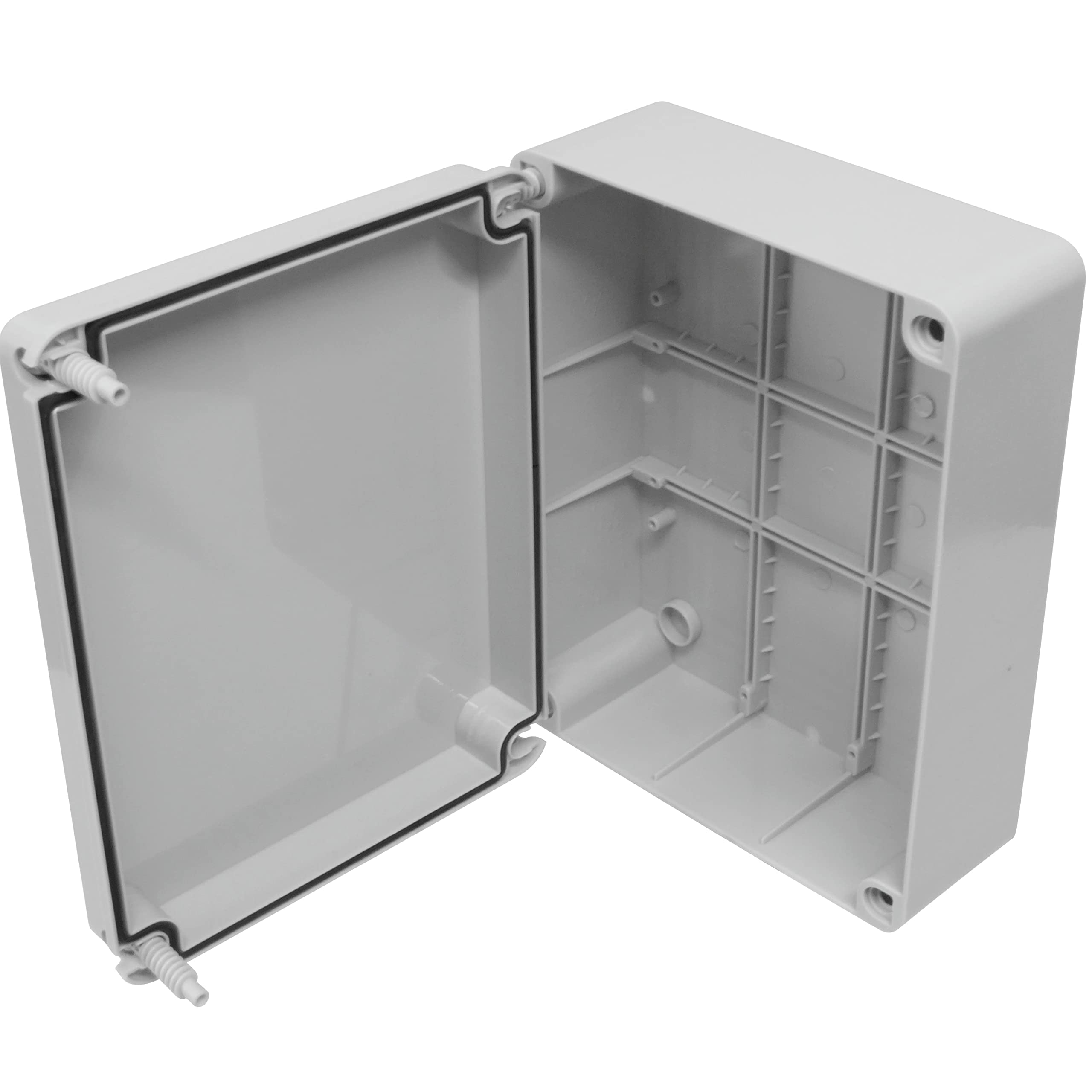 240mm Junction Box Waterproof to IP56 Plastic Adaptable Enclosure - Indoor/Outdoor - Electric Connection Box - Panel - Hinged Lid for Easy Access, Suits MCBs RCDs Timers Contactors etc
