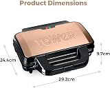 Tower Deep Filled Sandwich Maker 900W Rose Gold T27031RG Non-Stick view 6