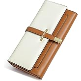 CLUCI Leather Wallet for Women Slim Designer Trifold Ladies Credit Card Holder