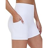 Dragon Fit Women's Athletic Biker Shorts High Waisted Stretch Workout Yoga Running Shorts with Pockets