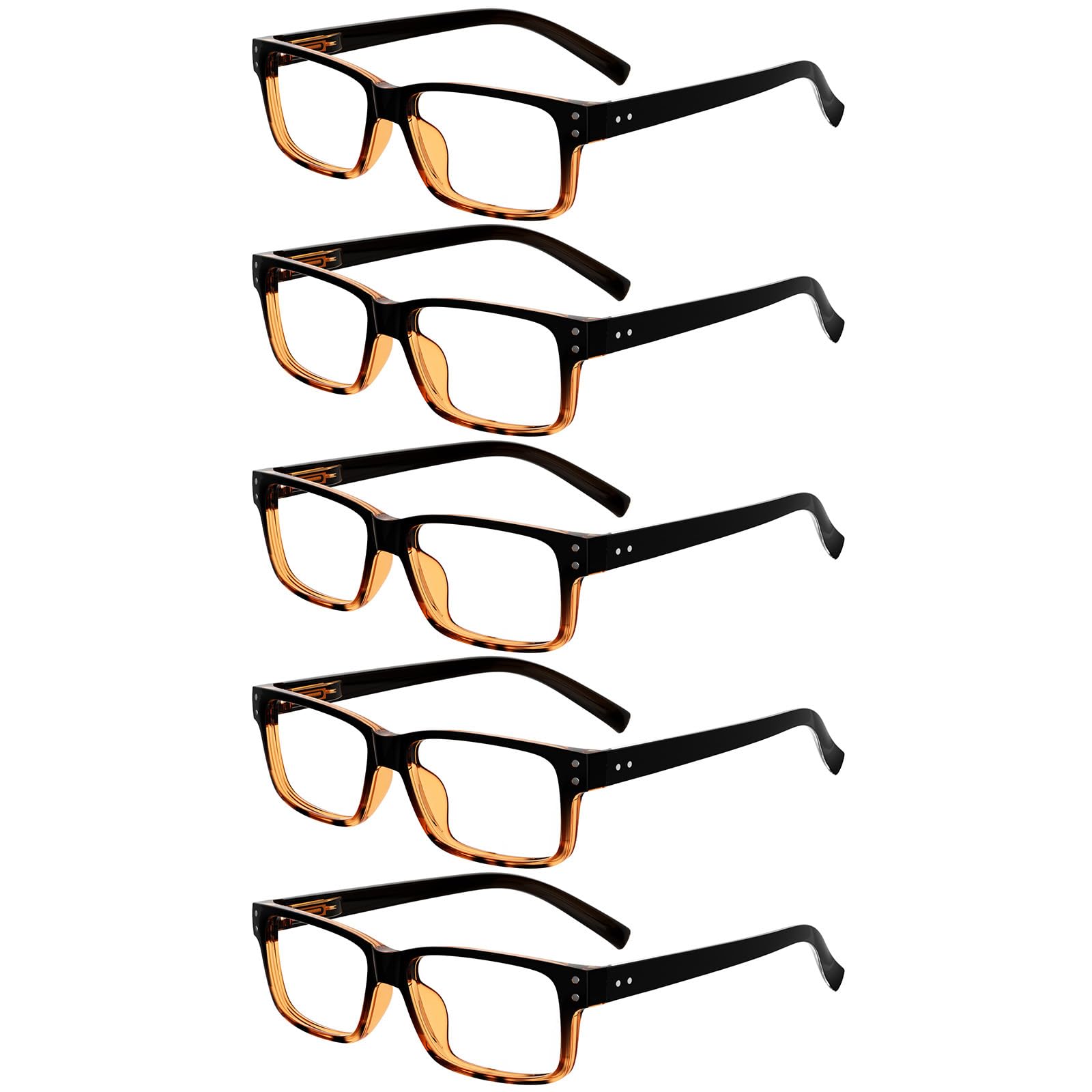 Eyekepper Vintage Reading Glasses-5 Pack,Black-Yellow Tortoise — image 1