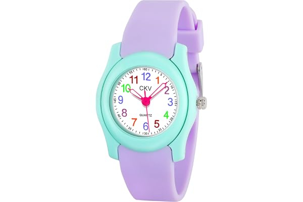 CKV Kids Watch for Boys Girls Watches Age 3-12, 3 ATM Waterproof Child Wristwatch Time Teaching Easy to Read Kids Presents
