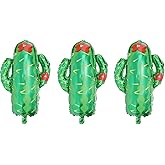 3 PACK of Large Cactus Balloons 29" Giant Cactus Balloons Cactus Party Decorations Cactus Foil Mylar Balloon Birthday Party Decoration Mexican Fiesta Theme Party
