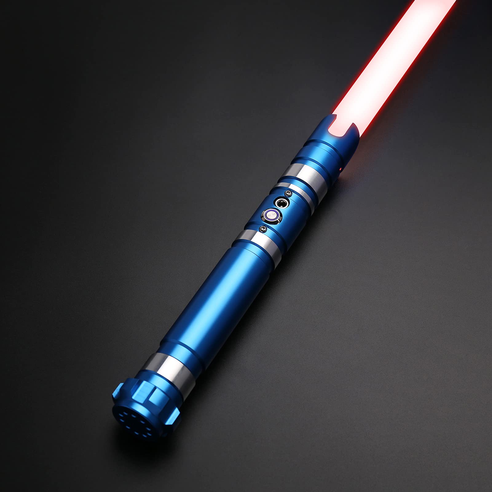 TXQ SABER lightsaber for Adults, 12 Colors Changeable RGB Light Sabers with Metal Aluminum Hilt, Heavy Dueling Light Saber, 10 Sets of Sound Fonts, Light Saber Toy (BLUE)