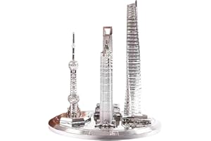Artistic Alloys Shanghai Tower Model Orientals Pearls Architectural Replicas with Electroplated for Modern Vintages Decoratio
