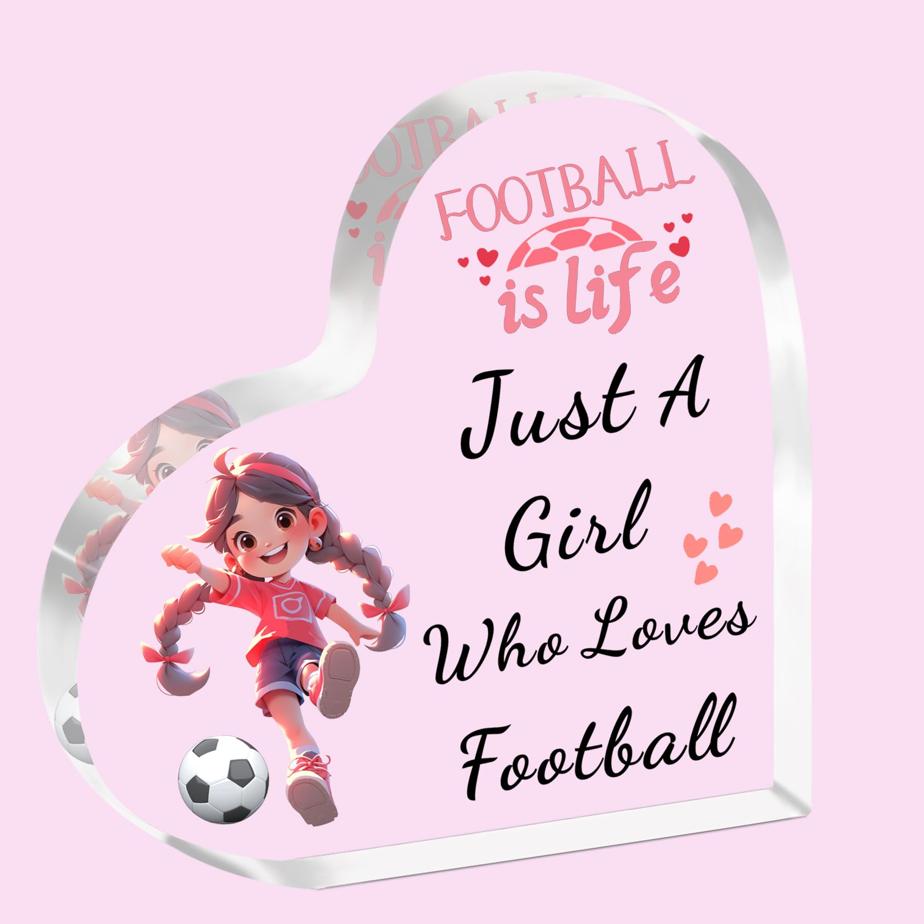 SDOFY Acrylic Plaque Football Gift for Girls - Just a Girl Who Loves Football