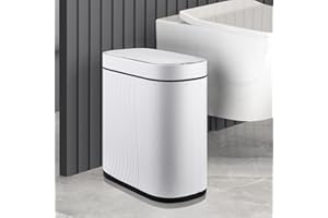 SYNCVIBE Bathroom Trash Cans with Lid 2 Gallon Automatic Trash Can, Small Motion Sensor Garbage Can, Slim Smart Trash Bin, Waterproof Plastic Garbage Bin for Bathroom, Bedroom, Living Room, Kitchen
