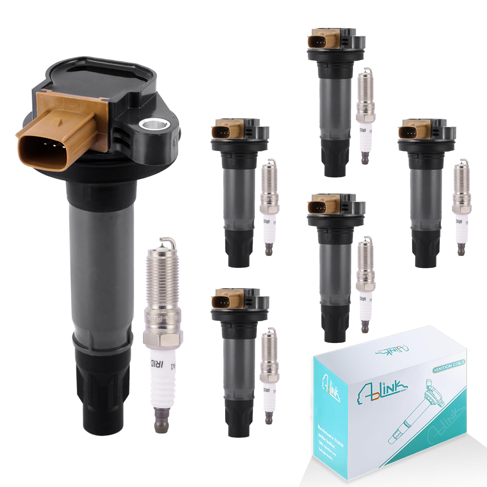 Photo 1 of AULINK Set of 6 UF646 Ignition Coil Pack & SP534 Spark Plug (3.5L V6 Only) For Ford F150 EcoBoost Flex Taurus Explorer Lincoln MKS MKT 2011 2012-2017