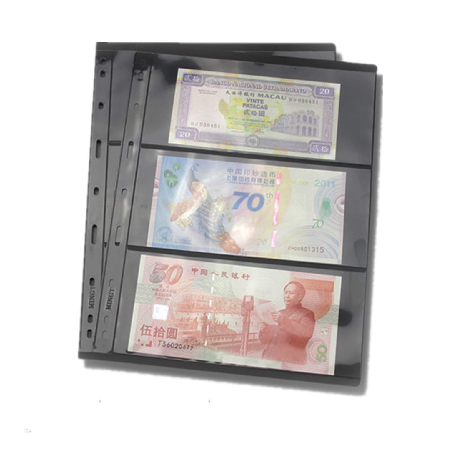 MUROAD Stamp Pages for Stamp Album Binder, 10 Sheet 1S Pages for Collectors, Professional Pack (3 Rows)