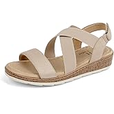 VJH confort Women's Flat Sandals Comfort Slip-on Elastic Ankle Strap Slingback Light Weight Casual Walking Sandals