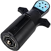 WUSHIXAN Trailer Light Tester, 7 Pin Trailer Plug Testerwith Red LED, 7 Way Trailer Plug Testerfor Diagnosing and Fixing Trailer Socket Circuit Problems