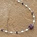 NOVICA Handmade Cultured Freshwater Pearl Garnet Pendant Necklace .925 Sterling Silver Stainless Steel Red White Thailand Birthstone [18 in L x 0.4 in W] 'Caviar'