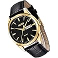 SKMEI Watch for Men Business Dress Classic Fashion Casual Black Leather Quartz Analog Waterproof Calendar Date Light Simple Wrist Watches Dad Fathers Gifts