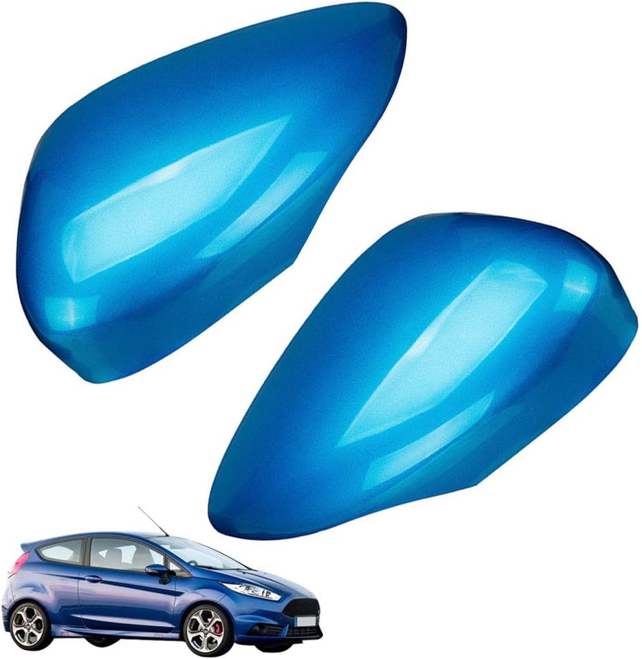 Door Wing Mirror Cover for Ford Fiesta MK7 0918 Left+Right Side (Blue