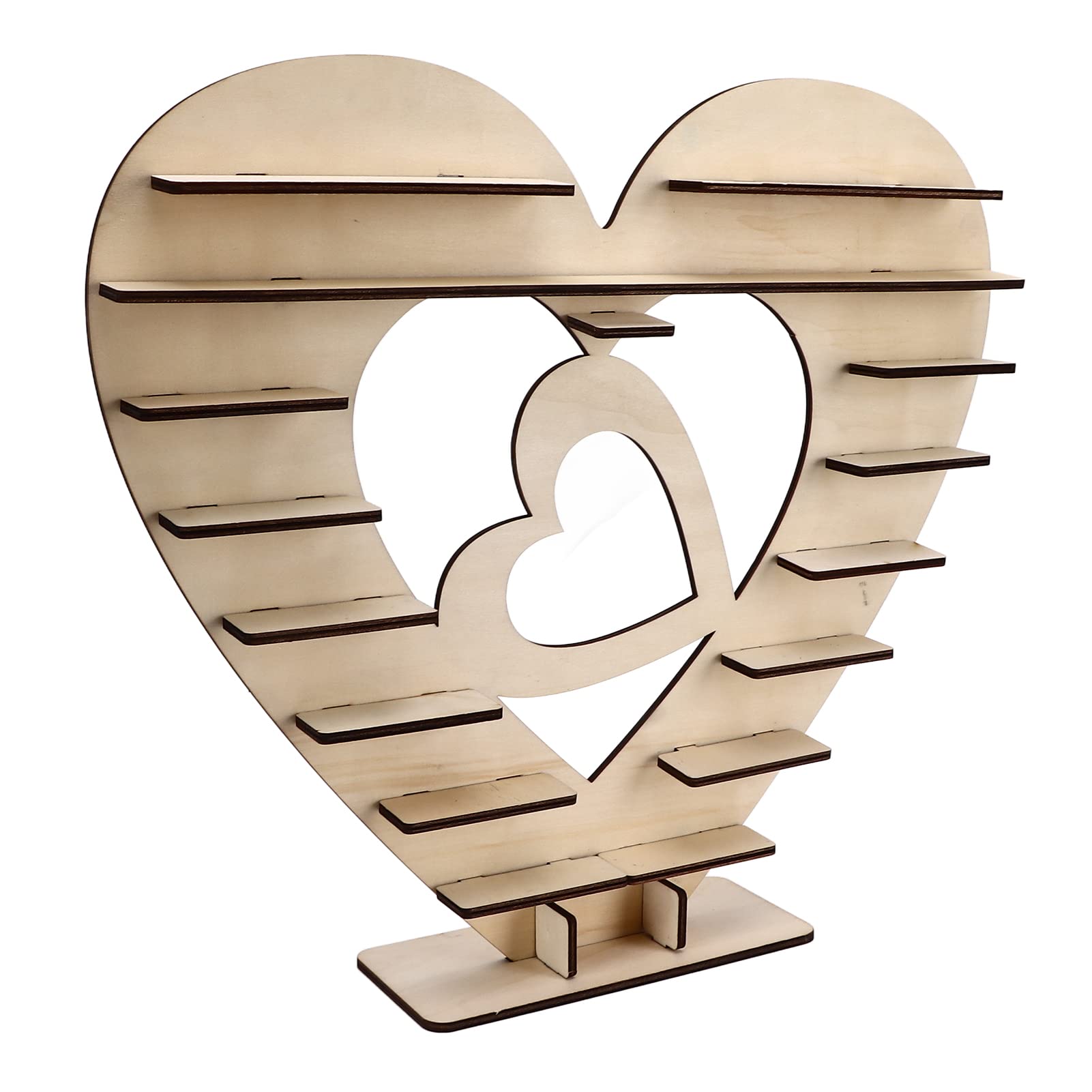 Wooden Chocolate Stand, 44x39cm Creative Heart-shaped Boxwood Chocolate Stand Decoration, for Party, Wedding, Receptions, Bridal Showers, Anniversaries, Engagements