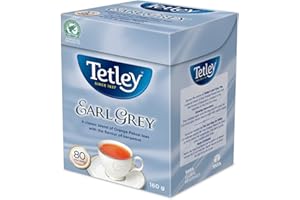 Tetley Earl Grey Black Tea - 80 Tea Bags, 160 Grams, Kosher, Contains Caffeine