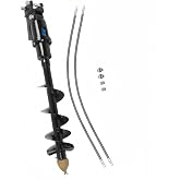 Jecoupoon 8 Inch Hydraulic Auger Compatible with 1-1.5 Ton Mini Excavator | 200mm Drill Bit with Hydraulic Pipe, 90mm Span, 25mm Pin Hole, Smooth Hydraulic Drive, Steady Drilling, Direct Installation