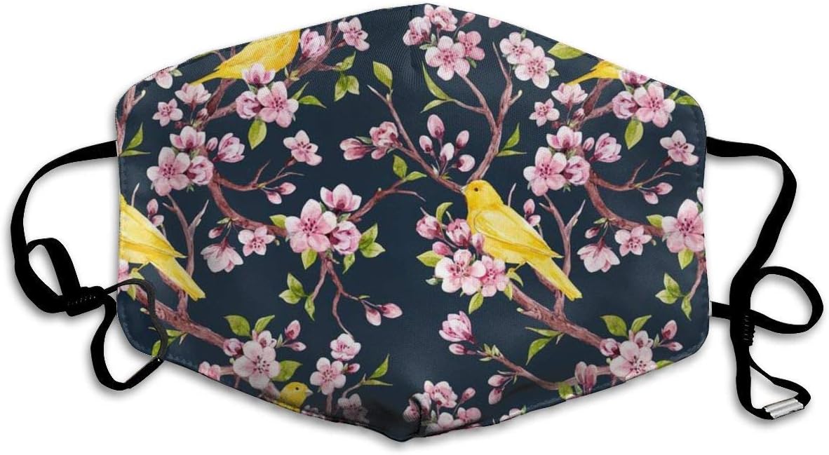 Unisex Anti-Dust Mouth Mask Watercolor Sakura Flowers Reusable Face Mask For Kids Teens Men Women