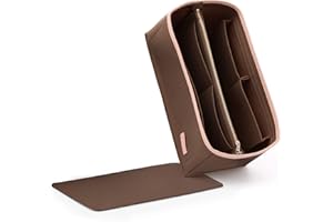 Doxo Purse Organizer Insert for Handbags & Base Shaper 2pc Set, Tote Bag Organizer Insert with 6 Sizes, Compatible with Neverfull Speedy More(M-Brown)