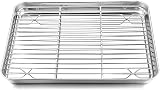 HaWare 8-Piece Stainless Steel Baking Tray Set with Racks 4 Pans 4 Racks view 2