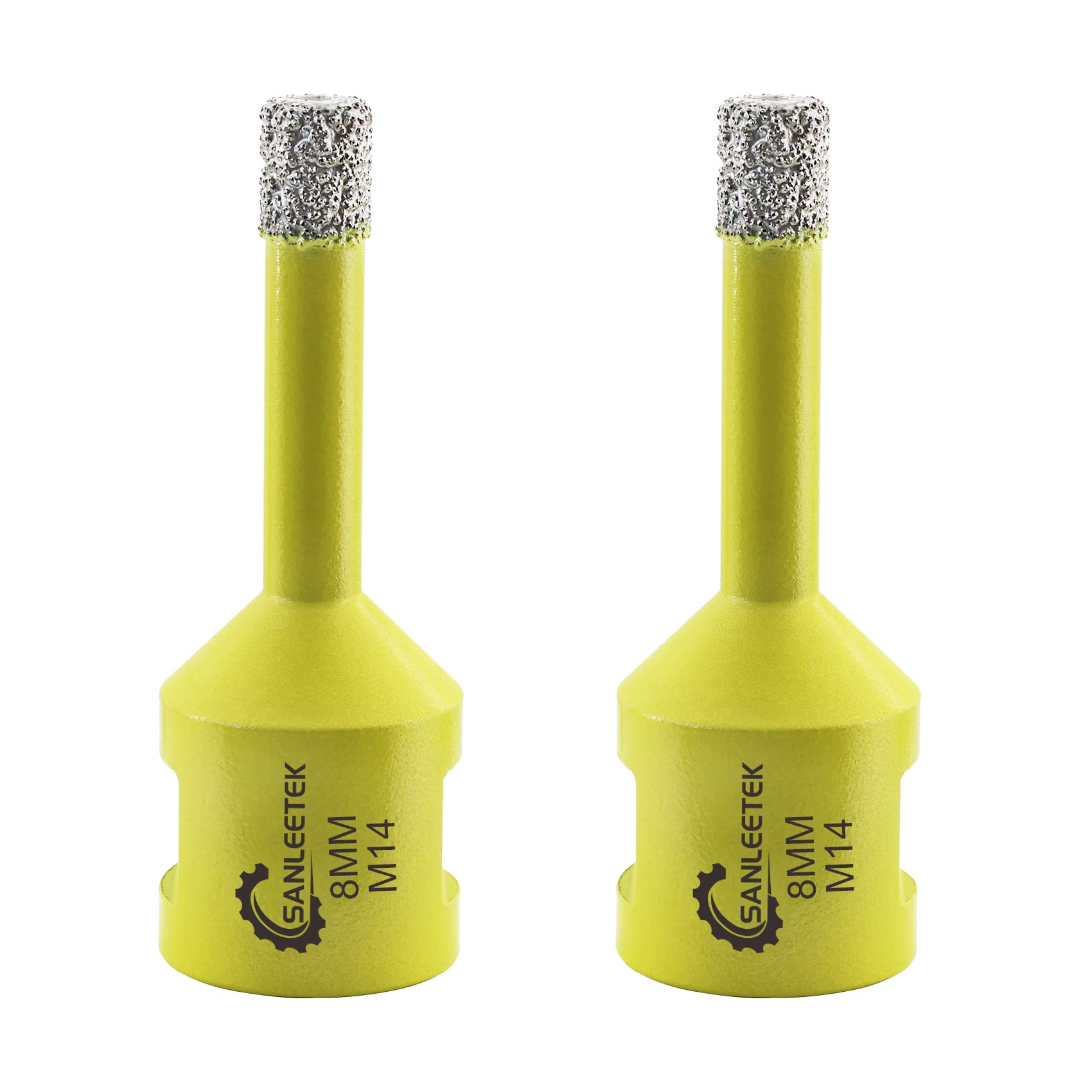 Diamond Tile Drill Bits 2pcs 8mm SANLEETEK Vacuum Brazed Diamond Hole Saw for Ceramic Porcelain Marble Granite M14 Thread