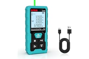 Kiprim Laser Measurement Tool,328ft Green Beam Laser Measure with Angle Sensor Rechargeable Digital Laser Tap Measure LCD Bac