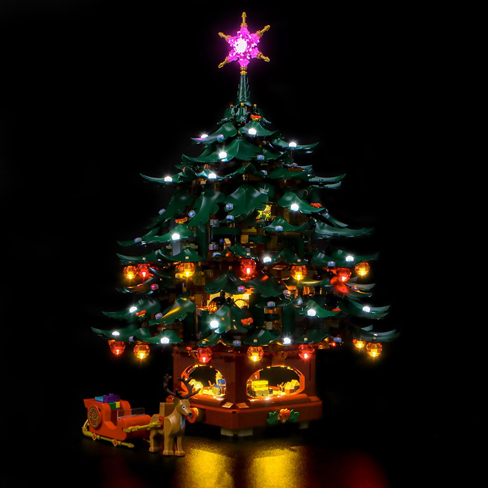 Light Kit Compatible with Lego 41843 Family Christmas Tree Decoration (No Model), Decoration Lighting Set Compatible with Lego Family Christmas Tree Decoration Creative Toys