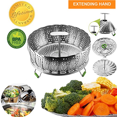 Instant Pot Vegetable Steamer Basket for 6, 8 Quart, Instant Pot Accessories, Stainless Steel Steamer Food, Veggie Steamer Insert for Pressure Cooker, Compatible Steamer Basket Accessories