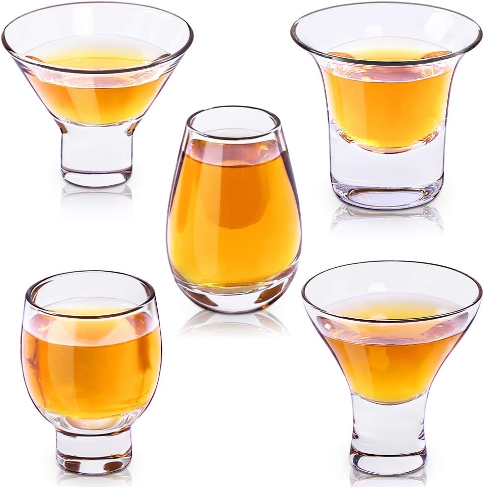 ZENS Crystal Tequila Shot Glasses Set of 5,Japanese Cold Sake Shot Cups