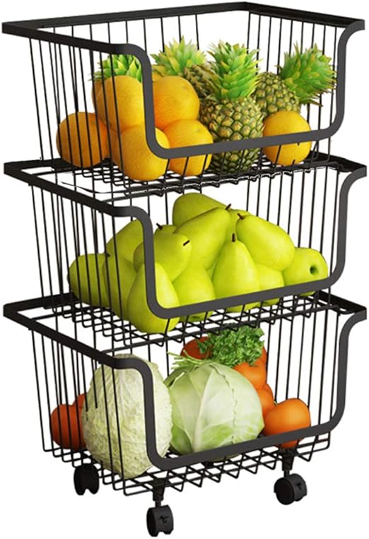 Amazon Com Storage Stacking Bins Rolling Stainless Steel Wire