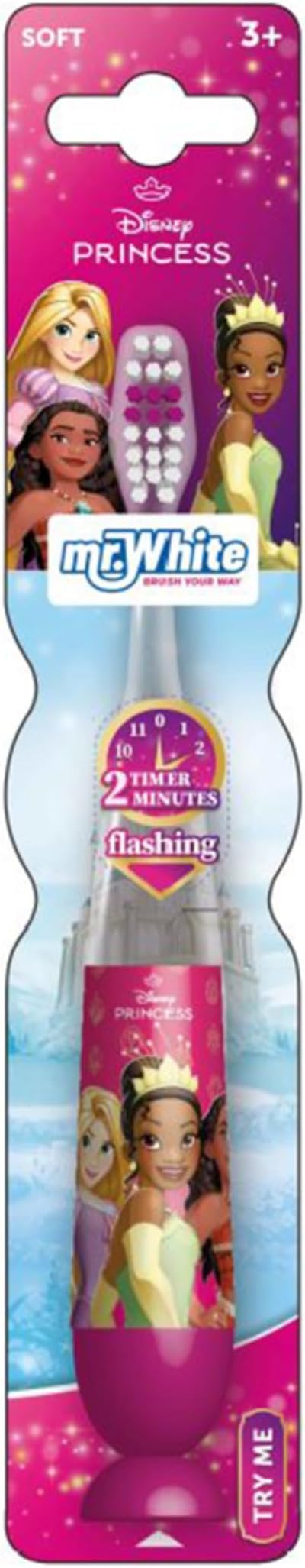 MR.WHITE BRUSH YOUR WAY Disney Princess Kids Toothbrush 2-Min Timer