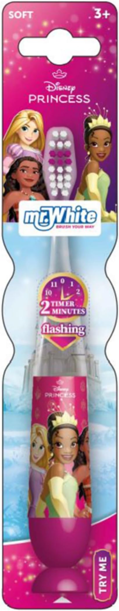 MR.WHITE BRUSH YOUR WAY Disney Princess Kids Toothbrush 2-Min Timer