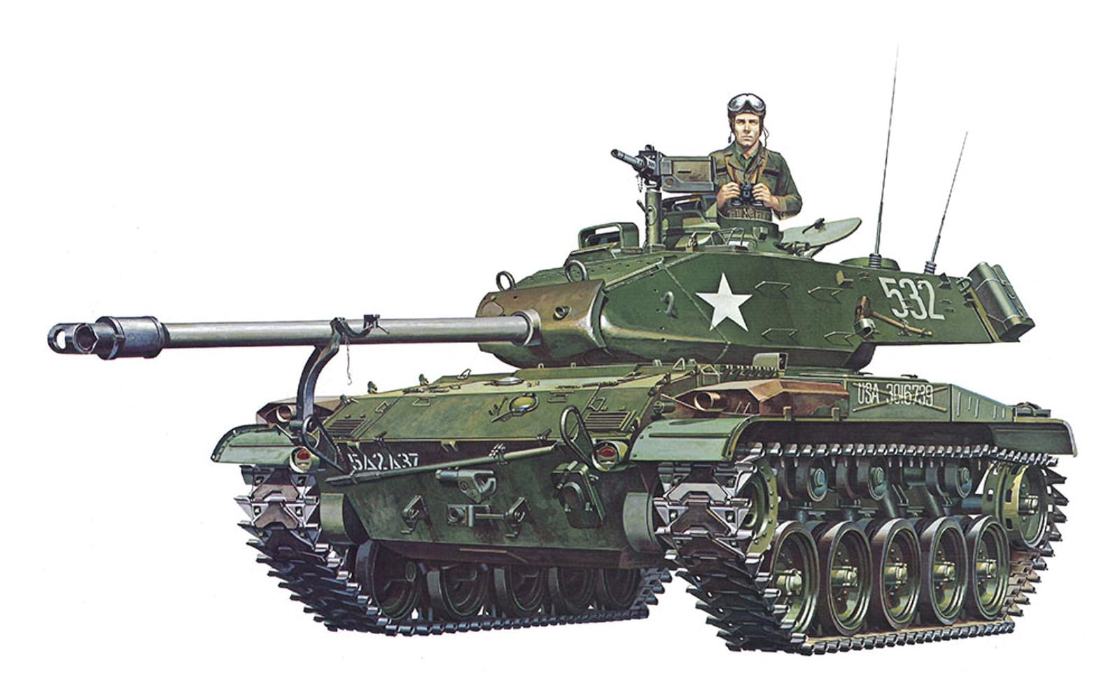 U.S. Korean War M41 Walker Bulldog Light Tank 1:35 Military Plastic Model Assembly Kit