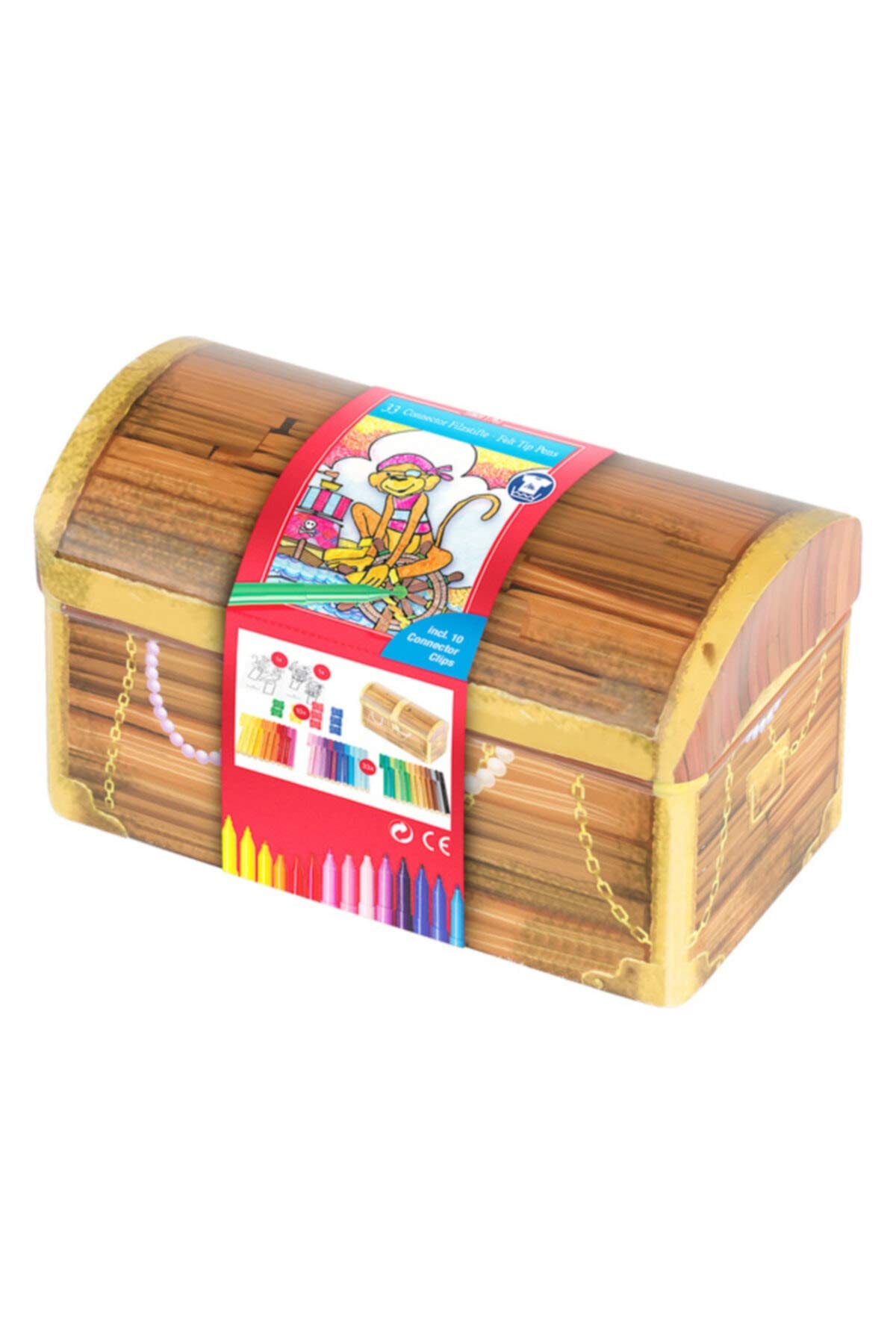 Faber-Castell 33 Connector Felt-tip Pens in Treasure Box Gift Tin