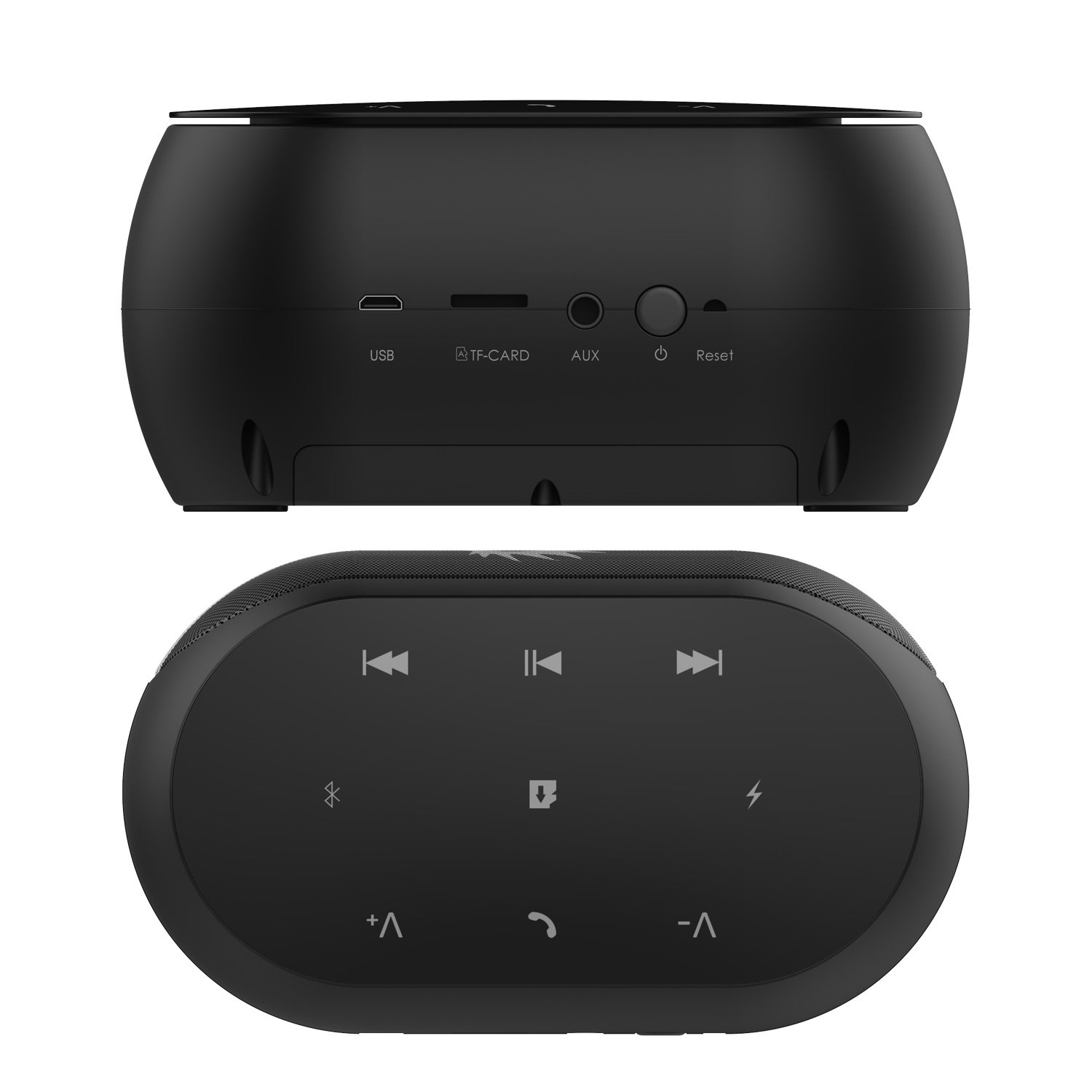 Punkcase Silencer Portable Bluetooth Speaker - Best Wireless Speaker with Loud Stereo Sound and Enhanced Bass for iPhone/Android/Computer/Phone/Laptop [Black]